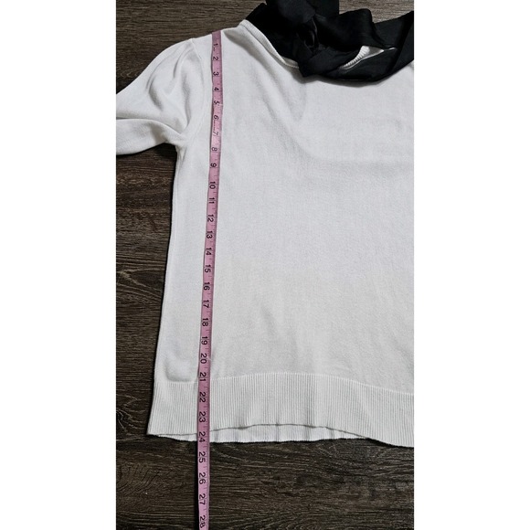 CeCe Women's Size XS Pullover Long-sleeve Knit  Neck Tie Sweater - Picture 7 of 11